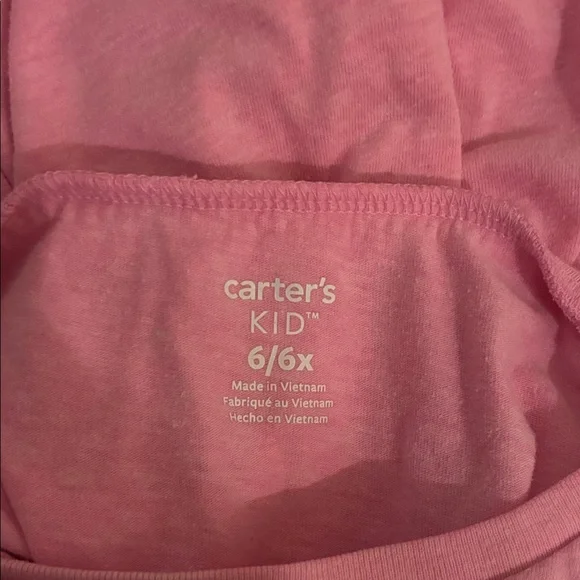 Carter's Pink Tee with Love and Floral Design Size 6 - Picture 3 of 4